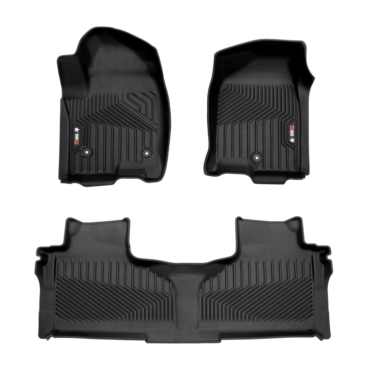 Cadillac Escalade Floor Mats - Front + Rear - Omac - 3D Texan Premium TPE - Black - 2021